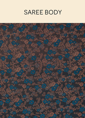 Royal Blue Bel Buti Patterned Saree image number 4